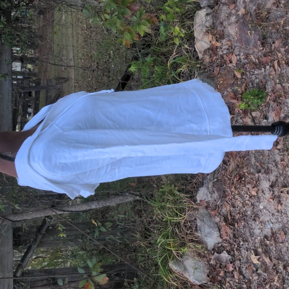 SO Wear It Declare It White Cotton V-Neck Long Sleeve Hoodie - Picture 6 of 10